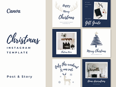 CHRISTMAS Instagram Post and Story Template winter