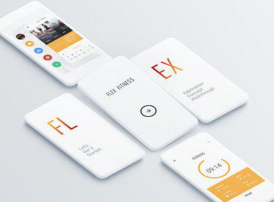 Flex Fitness Concept app branding design figma flat ui ux