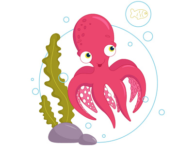 Cartoon octopus 2d design cartoon flat graphic design illustration illustrator vector