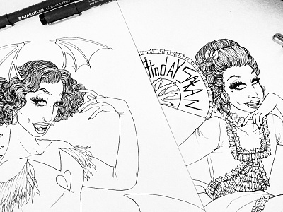 Bianca del Rio on Cosplay bianca del rio cosplay drag queen dragqueen illustration lineart linework morrigan rococo