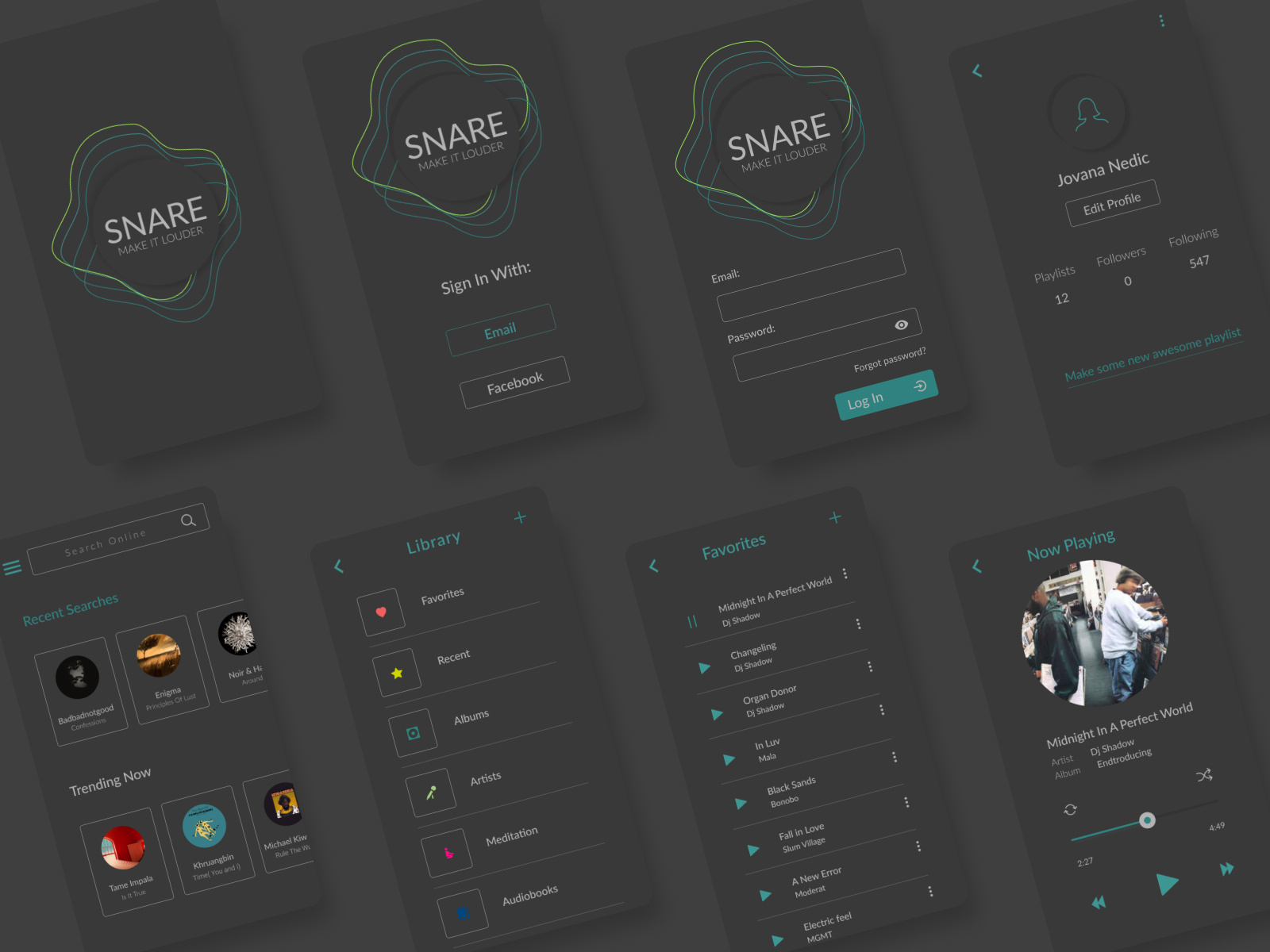 Music Player App | Dark Mode by Jovana Nedic on Dribbble