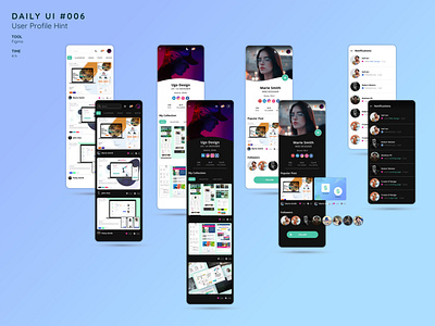 Social App & User Profile - White & Black Mode dailyui design mobile notifications profile design responsive design ui ux