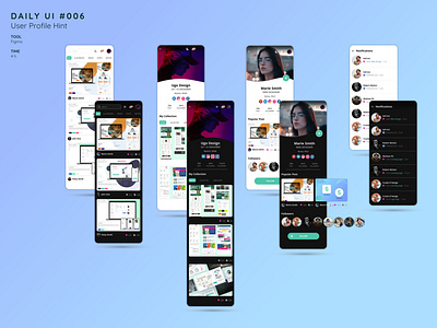 Social App & User Profile - White & Black Mode