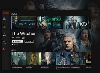 Netflix UI Design Concept design netflix responsive design tv app tv design ui web web design