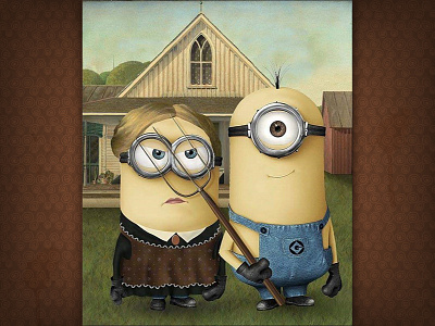 american gothic parody minions