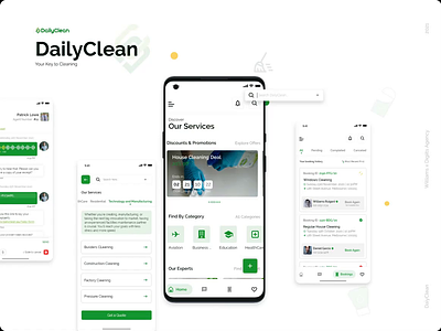 DailyClean Mobile App cleaning cleaning app daily clean expert cleaners laundry app ui
