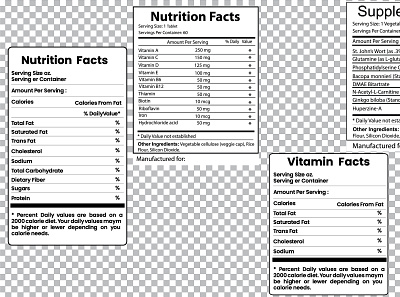 Supplement facts Vitamin facts and Nutrition facts branding fact facts illustration label design nutrition fact packege packeging product facts supplement facts vitamin