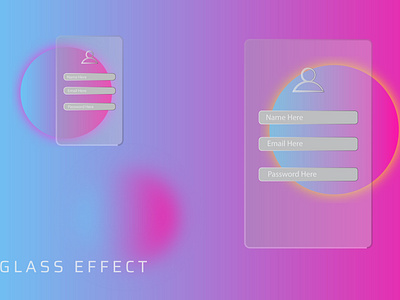 Glass effect mobile screen design