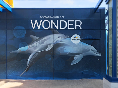 Mural/Illustration: SeaWorld Texas illustration mural sharable moment theme park design