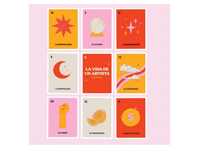 vida de un artista Loteria art arte design flatart illustration illustration art illustrator ilustración ittsmichelle loteria mexicanart