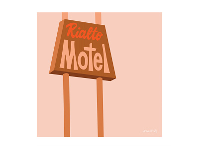 Rialto Motel art arte design flatart illustration illustration art illustrator ilustración ittsmichelle southern california