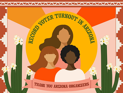 Thank You Arizona Organizers - She Se puede arizona illustration illustration art illustrator ilustración ittsmichelle political artwork politics vector vector illustration vector illustrator