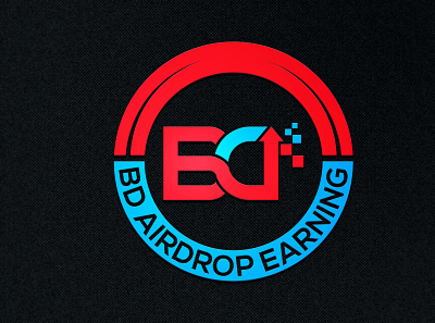 BD Airdrop circle flat graphic design logo text