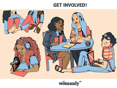 Womanly Magazine Community design illustration