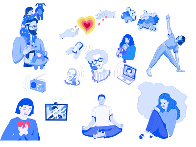 self care during social distancing design illustration