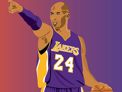 Kobe Bryant 24 basketball design digitalart dribbble illustration jersey kobebryant lakers legend rip