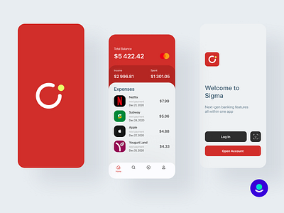 💰Sigma | Online Banking Simplified android app design fintech ios minimal mobile design mobile ui mobile uiux