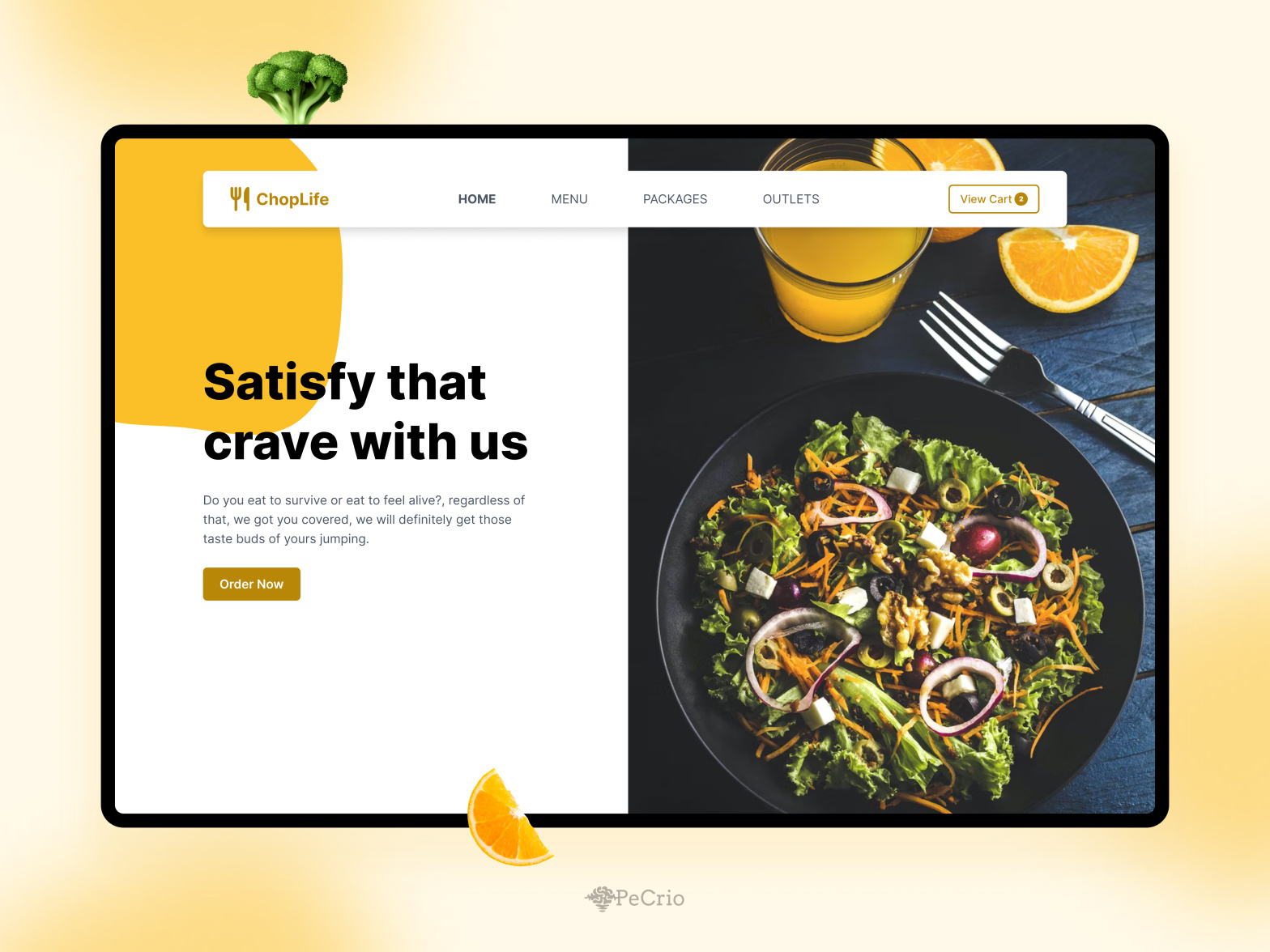 Food themed landing page by Precious OSSAI on Dribbble