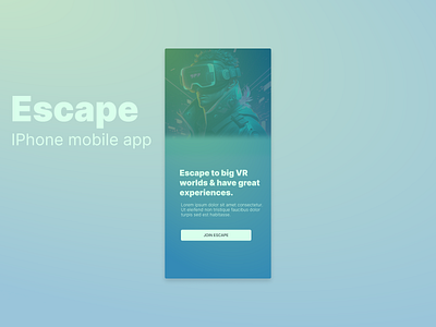 Escape Ui app concept app design graphic design mobile ui ux vector