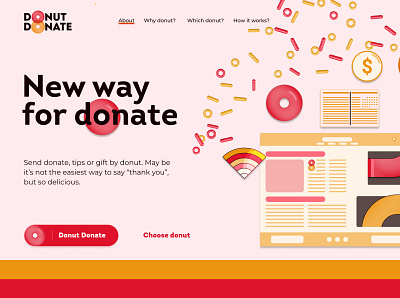 Donut Donate illustration landingpage