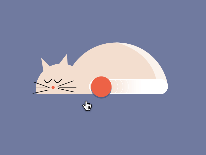 Sleeping Cat animation bodymovin button cat cute lottie web sleeping cat toggle ui ux woolen yarn