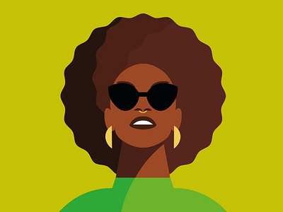 Afro girl design flatdesign illustration illustrator cc