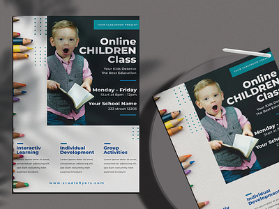 Online School Learning Free PSD Flyer Template