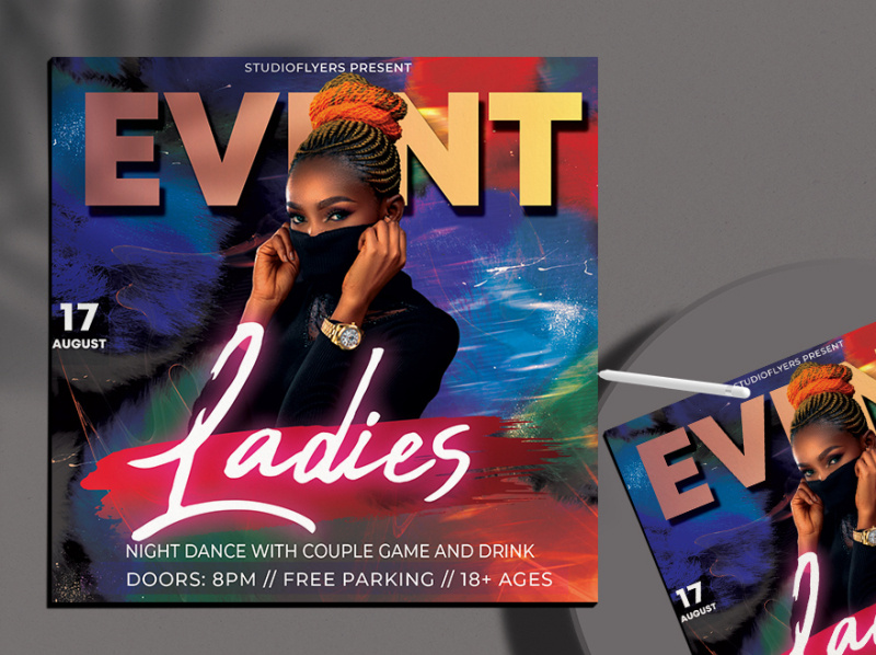 Ladies Event Free PSD Flyer Template by Studio Flyers on Dribbble