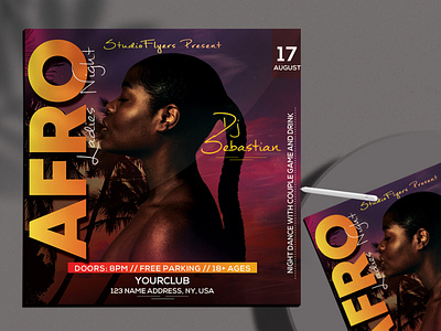 Afro Night Club Free PSD Flyer Template