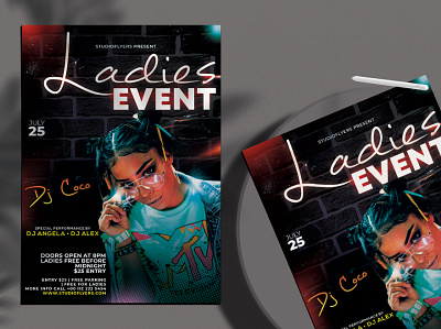 Dj Night Event Free Flyer PSD Template club club flyer club night dj dj concert flyer dj flyer dj flyer design dj night djs event flyer flyers free flyer free flyer template freebie freebies ladies event party summer party