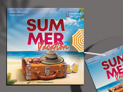 Summer Vacation Free PSD Flyer Template beach event beach party beach party flyer club club flyer club night dj event flyer flyers instagram party photoshop summer flyer summer flyers summer party