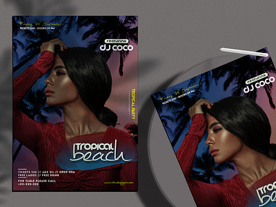 Tropical Beach Flyer Free PSD Template