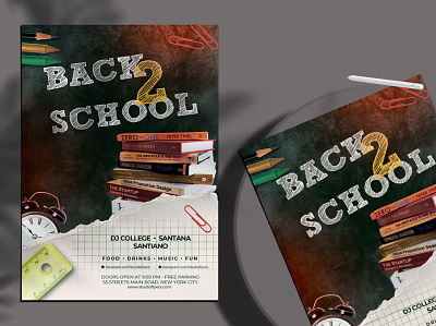 Back 2 School Free PSD Flyer Template back to school back2school backtoschool dj event flyer flyer artwork flyer design flyer design template flyer template party