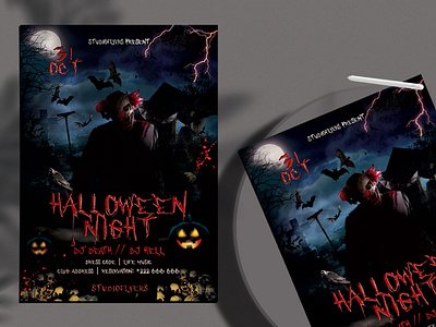 Halloween Night Flyer PSD Free Template by Studio Flyers on Dribbble