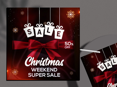 Christmas Sale Flyer Free PSD Template christmas flyer flyer flyers freebie promotion sale supersale weekendsale xmas xmas sale