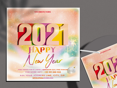 New Year 2021 Flyer Free PSD Template