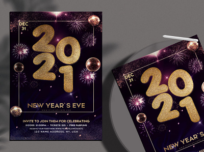 Happy 2021 New Year Eve Free PSD Flyer Template club club flyer club night event flyer flyer design flyers free flyer freebie happy new year happy new year 2021 happynewyear new year new year 2021 new year eve new year flyer new year party new years nye bash party