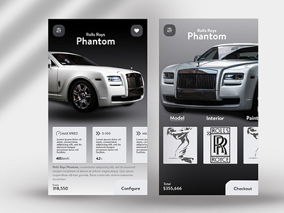 Rolls Roys Cars UI UX Free PSD Template