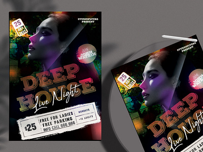 Deep House Live Night Free Flyer PSD Template