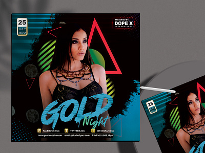 Gold Night Event Free PSD Flyer Template club club flyer club night design art dj event flyer flyer design flyer designer flyer template flyers freebie graphicdesign graphicdesigner party summer party