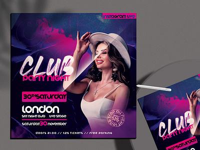 Club Party Night Flyer PSD Free Template