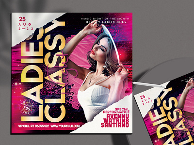 Ladies Classy Night Flyer Free PSD Template club club flyer club night dj event flyer flyer design flyer designer flyers freebie party summer party