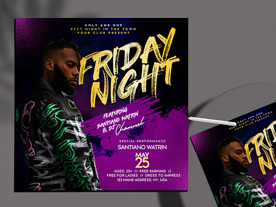 Friday Night Club Free PSD Flyer Template