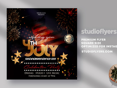 4th of July Independence Flyer PSD Template