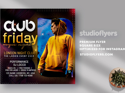 Friday Night Club Party Flyer PSD Templates artwork club club flyer club flyer design club night dj event event flyer flyer flyer artwork flyer design flyer template flyers instagram party party flyer party flyers