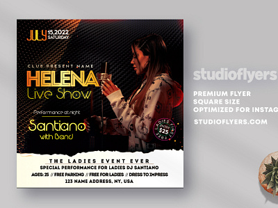 Live Music Night PSD Flyer Template club club flyer club night dj event flyer flyer design flyers instagram instagram banner instagram template live live music liveperformance music musician party summer party