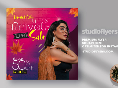 Latest Arrivals Sale Instagram Banner PSD Template fashion fashion design fashionista instagram instagram banner new arrivals sale sale banner sales