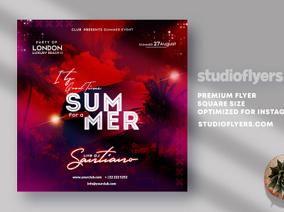 Its Time For Summer Instagram Banner PSD Template club club night club party dj event instagram instagram banner party social media social media design socialmedia summer summer party summer time summer vibes summer2021