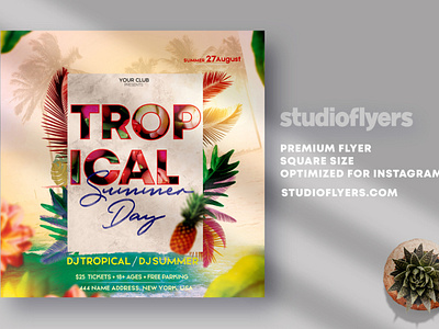 Tropical Summer Day Flyer PSD Template