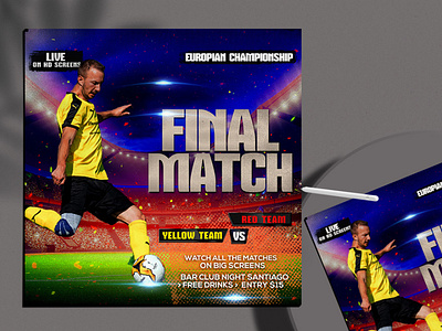 Final Match Free Instagram Banner PSD Template champions european champions event football football day football event soccer sport sport event